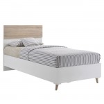 ALIDA Κρεβάτι Μονό 97x203x100cm για Στρώμα 90x200cm, Απόχρωση Sonoma - Άσπρο Ε7347,2