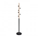 NORDIC Καλόγερος D.36x170cm Μέταλλο Βαφή Μαύρο - Φυσικό ΕΜ194,1