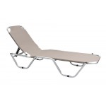 Enza Ξαπλώστρα Παραλίας 196x62x30cm Αλουμίνιο/PVC TAUPE ENZA SH121/TAUPE