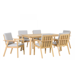 LAGUNA ΣΕΤ ΤΡΑΠΕΖΑΡΙΑΣ 7ΤΜΧ 165X95X75CM ΞΥΛΟ FSC ΕΥΚΑΛΥΠΤΟΣ