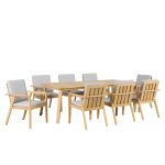 LAGUNA ΣΕΤ ΤΡΑΠΕΖΑΡΙΑΣ 9ΤΜΧ 220X100X75CM ΞΥΛΟ FSC ΕΥΚΑΛΥΠΤΟΣ