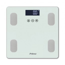 PRIMO Ζυγαριά Σώματος Λιπομετρητής PRBS-40464 Primo 180Kg Υάλινη Λευκή/Inox 400464