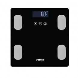 PRIMO Ζυγαριά Σώματος Λιπομετρητής PRBS-40465 Primo 180Kg Υάλινη Mαύρη/Inox 400465