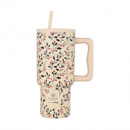 ΘΕΡΜΟΣ STRAW TUMBLER XL SAVE THE AEGEAN 900ml BLOOM BEIGE 01-35181