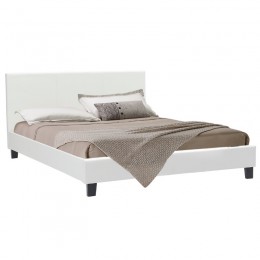 Κρεβάτι Nevil pakoworld 150x200 PU χρώμα λευκό ματ