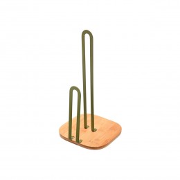 ΒΑΣΗ ΓΙΑ ΡΟΛΟ ΚΟΥΖΙΝΑΣ BAMBOO ESSENTIALS ΜΕΤΑΛΛΙΚΗ 16x16x31.3cm ΛΑΔΙ 01-14131