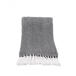 MINTONI ΡΙΧΤΑΡΙ ΒΑΜΒΑΚΙ POLYESTER ΜΑΥΡΟ ΛΕΥΚΟ 130x170cm