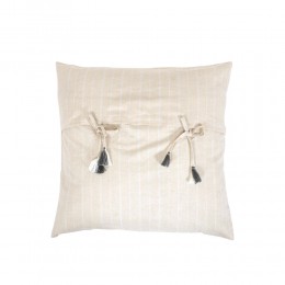 AMMOS 5 ΔΙΑΚΟΣΜΗΤΙΚΟ ΜΑΞΙΛΑΡΙ 60x60cm ΥΦΑΣΜΑ ΜΠΕΖ ΒΑΜΒΑΚΙ