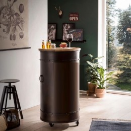 TANK ΤΡΑΠΕΖΙ BAR ΓΚΡΙ ΣΚΟΥΡΟ ΦΥΣΙΚΟ 65x65xH116cm