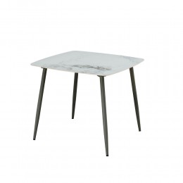 QUADRO ΤΡΑΠΕΖΙ ΛΕΥΚΟ ΜΕ ΟΨΗ ΜΑΡΜΑΡΟΥ 90x90x77 02-0671