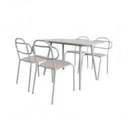 ITALIAN ΤΡΑΠΕΖΑΡΙΑ SET 4+1 ΦΥΣΙΚΟ ΑΝΟΙΧΤΟ 120x75x75 02-0673