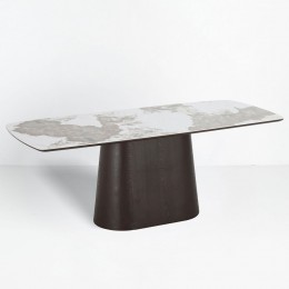 CANYON ΤΡΑΠΕΖΙ ΚΑΦΕ BITTER ΛΕΥΚΟ ΜΕ ΟΨΗ ΜΑΡΜΑΡΟΥ 200x90x76cm