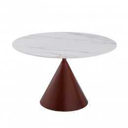 NOISETTE ΤΡΑΠΕΖΙ ΛΕΥΚΟ ΜΕ ΟΨΗ ΜΑΡΜΑΡΟΥ 120x120x76cm