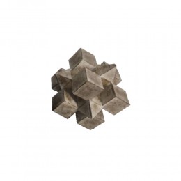 3D CUBE ΔΙΑΚΟΣΜΗΤΙΚΟ ΚΟΜΠΟΣ 15x15x15cm POLYRESIN ΦΥΣΙΚΟ