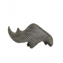 CHARLES ΔΙΑΚΟΣΜΗΤΙΚΟ ΡΙΝΟΚΕΡΟΣ 24x7x13cm POLYRESIN ΛΕΥΚΟ ΜΑΥΡΟ