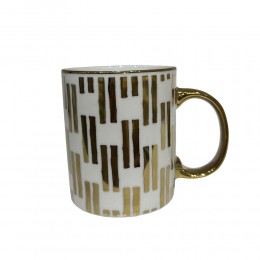 GOLDIE B ΚΟΥΠΑ NEW BONE CHINA ΛΕΥΚΟ ΧΡΥΣΟ D8xH9,7cm