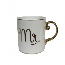MR LOVE ΚΟΥΠΑ NEW BONE CHINA ΛΕΥΚΟ ΧΡΥΣΟ D8xH9cm