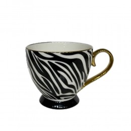 SAFARI A ΚΟΥΠΑ NEW BONE CHINA ΛΕΥΚΟ ΜΑΥΡΟ ΧΡΥΣΟ D11xH9cm