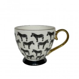 SAFARI B ΚΟΥΠΑ NEW BONE CHINA ΛΕΥΚΟ ΜΑΥΡΟ ΧΡΥΣΟ D11xH9cm
