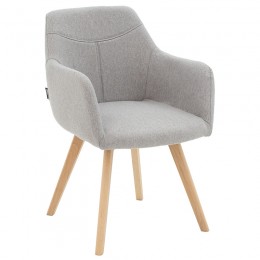 Πολυθρόνα Nasima pakoworld ύφασμα γκρι-φυσικό 57x58x84εκ