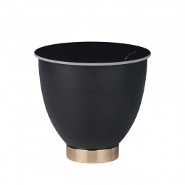 Βοηθητικό τραπέζι Erasmine Inart μαύρο μαρμάρου sintered stone Φ50x45εκ 029-000283