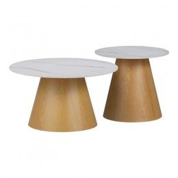 Βοηθητικά τραπέζια Soleire Inart λευκό μαρμάρου sintered stone 029-000313