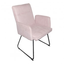 Πολυθρόνα Essential pakoworld ύφασμα σάπιο μήλο-πόδι μαύρο μεταλλικό 55.5x59x89εκ