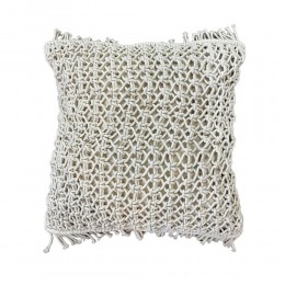 ANALA ΔΙΑΚΟΣΜΗΤΙΚΟ ΜΑΞΙΛΑΡΙ MACRAME ΒΑΜΒΑΚΙ POLYESTER IVORY 45x45cm 029113