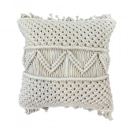 KAIA ΔΙΑΚΟΣΜΗΤΙΚΟ ΜΑΞΙΛΑΡΙ MACRAME ΒΑΜΒΑΚΙ POLYESTER IVORY 45x45cm 029114