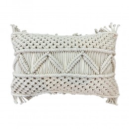 KAIA ΔΙΑΚΟΣΜΗΤΙΚΟ ΜΑΞΙΛΑΡΙ MACRAME ΒΑΜΒΑΚΙ POLYESTER IVORY 30x50cm 029115