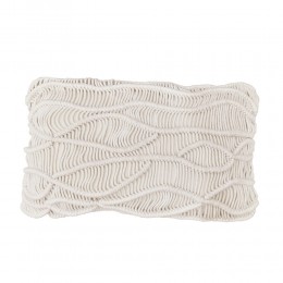 KRISHA ΔΙΑΚΟΣΜΗΤΙΚΟ ΜΑΞΙΛΑΡΙ MACRAME ΒΑΜΒΑΚΙ POLYESTER IVORY 30x50cm 029117