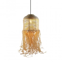 CUBA ΦΩΤΙΣΤΙΚΟ ΟΡΟΦΗΣ 30x30x75cm RATTAN ΦΥΣΙΚΟ