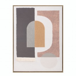 BOHO ART ΠΙΝΑΚΑΣ ΔΙΑΚΟΣΜΗΣΗΣ ΚΑΜΒΑΣ ΠΟΛΥΧΡΩΜΟ ΞΥΛΟ ΚΟΡΝΙΖΑ ΦΥΣΙΚΟ 60x80xH4,5cm 030606