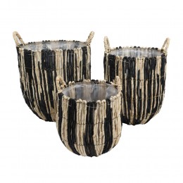 THEROS ΚΑΛΑΘΙ SET 3ΤΜΧ 38x38x40 ΦΥΛΛΑ ΚΑΛΑΜΠΟΚΙΟΥ ΦΥΣΙΚΟ ΜΑΥΡΟ