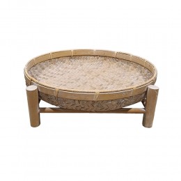 ITHAKI ΔΙΣΚΟΣ ΜΕ ΒΑΣΗ 45x45x13 ΞΥΛΟ ΕΛΑΤΟ WHITE WASHED