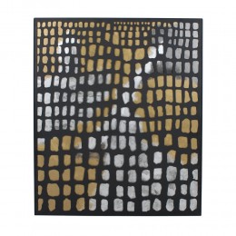PIC ΠΙΝΑΚΑΣ ΜΕΤΑΛΛΟ ΜΑΥΡΟ ΧΡΥΣΟ MDF ΛΕΥΚΟ 92x77xH1,6cm 032113