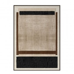 SQUARE ΠΙΝΑΚΑΣ ΔΙΑΚΟΣΜΗΤΙΚΟΣ ΜΕ ΚΟΡΝΙΖΑ 80x120x4.3 ΚΑΜΒΑΣ ΜΠΕΖ ΜΑΥΡΟ ΚΑΦΕ PS