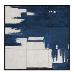 GEOMETRY OF TIME ΠΙΝΑΚΑΣ ΔΙΑΚΟΣΜΗΤΙΚΟΣ ΜΕ ΚΟΡΝΙΖΑ 80x80x4 ΚΑΜΒΑΣ ΜΠΛΕ ΛΕΥΚΟ PP