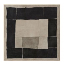 MYSTIC SQUARES ΠΙΝΑΚΑΣ ΔΙΑΚΟΣΜΗΤΙΚΟΣ ΜΕ ΚΟΡΝΙΖΑ 100x100x4 ΚΑΜΒΑΣ ΜΠΕΖ ΜΑΥΡΟ ΞΥΛΟ