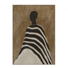 TIMELESS ELEGANCE B ΠΙΝΑΚΑΣ ΔΙΑΚΟΣΜΗΤΙΚΟΣ ΜΕ ΚΟΡΝΙΖΑ 80x120x4 ΚΑΜΒΑΣ ΚΑΦΕ ΜΠΕΖ PP ΜΑΥΡΟ