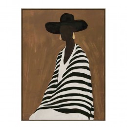 TIMELESS ELEGANCE C ΠΙΝΑΚΑΣ ΔΙΑΚΟΣΜΗΤΙΚΟΣ ΜΕ ΚΟΡΝΙΖΑ 80x120x4 ΚΑΜΒΑΣ ΚΑΦΕ ΜΠΕΖ PP ΜΑΥΡΟ