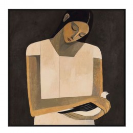 SERENITY B ΠΙΝΑΚΑΣ ΔΙΑΚΟΣΜΗΤΙΚΟΣ ΜΕ ΚΟΡΝΙΖΑ 100x100x4 ΚΑΜΒΑΣ ΜΠΕΖ ΚΑΦΕ PP