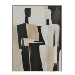 FADING FACES ΠΙΝΑΚΑΣ ΔΙΑΚΟΣΜΗΤΙΚΟΣ ΜΕ ΚΟΡΝΙΖΑ 80x120x4 ΚΑΜΒΑΣ ΜΠΕΖ ΜΑΥΡΟ PP