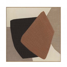 LA ROCCIA I ΠΙΝΑΚΑΣ ΔΙΑΚΟΣΜΗΤΙΚΟΣ ΜΕ ΚΟΡΝΙΖΑ 80x80x3.8cm ΚΑΜΒΑΣ ΚΑΦΕ BEIGE ΞΥΛΟ ΦΥΣΙΚΟ