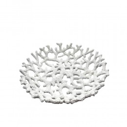 CORAIL L ΔΙΣΚΟΣ ΔΙΑΚΟΣΜΗΣΗΣ 40x40x10cm POLYRESIN ΑΣΠΡΟ