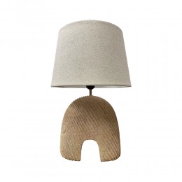 CAPSULE ΦΩΤΙΣΤΙΚΟ ΕΠΙΤΡΑΠΕΖΙΟ 30.5x30.5x45cm POLYRESIN TERRACOTTA ΑΝΟΙΧΤΟ ΥΦΑΣΜΑ OFF WHITE