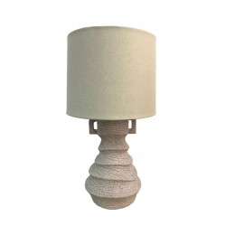 GRAVEΕ ΦΩΤΙΣΤΙΚΟ ΕΠΙΤΡΑΠΕΖΙΟ 26x26x44.5cm POLYRESIN OFF WHITE ΥΦΑΣΜΑ ΛΕΥΚΟ