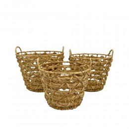LIGHT NEST ΚΑΛΑΘΙ ΥΑΚΙΝΘΟΥ SET 3ΤΜΧ 45x45x41cm ΥΑΚΙΝΘΟΣ ΦΥΣΙΚΟ