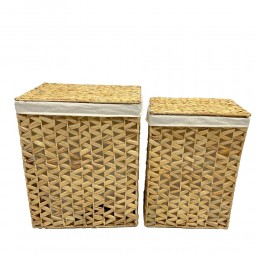 OSIERA ΚΑΛΑΘΙ ΥΑΚΙΝΘΟΥ ΜΕ ΚΑΠΑΚΙ SET 2ΤΜΧ 45x35x55cm ΥΑΚΙΝΘΟΣ ΦΥΣΙΚΟ ΥΦΑΣΜΑ