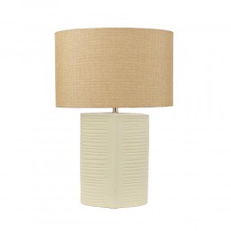 SELENE ΦΩΤΙΣΤΙΚΟ ΕΠΙΤΡΑΠΕΖΙΟ 40x20x59cm ΚΕΡΑΜΙΚΟ ΜΠΕΖ ΛΙΝΟ ΛΕΥΚΟ